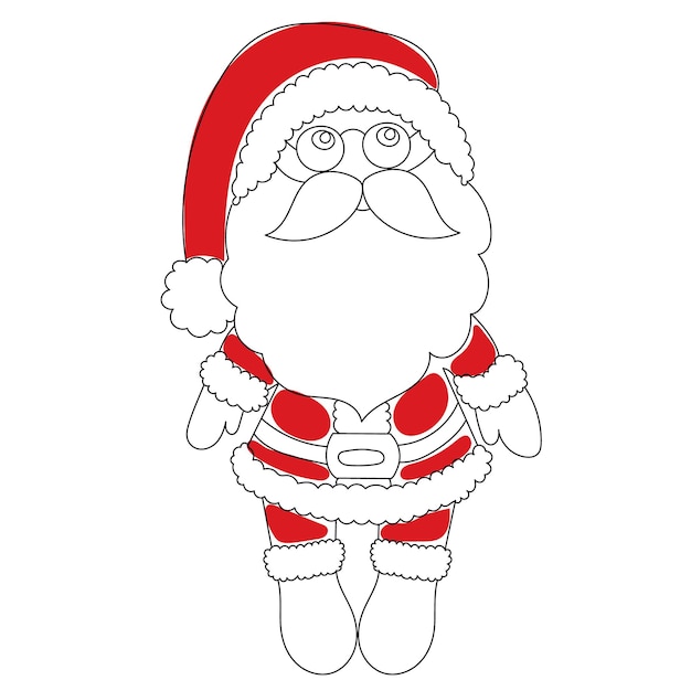 Santa claus line drawing sketch vector