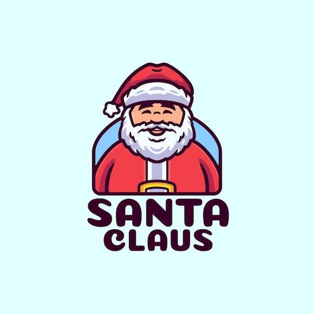 Santa Claus Logo Cartoon Character Vector Illustration