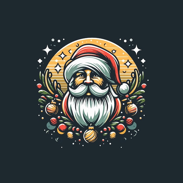 santa claus mascot logo design vector with modern illustration concept style for badge emblem