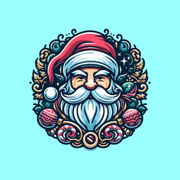 santa claus mascot logo design vector with modern illustration concept style for badge emblem