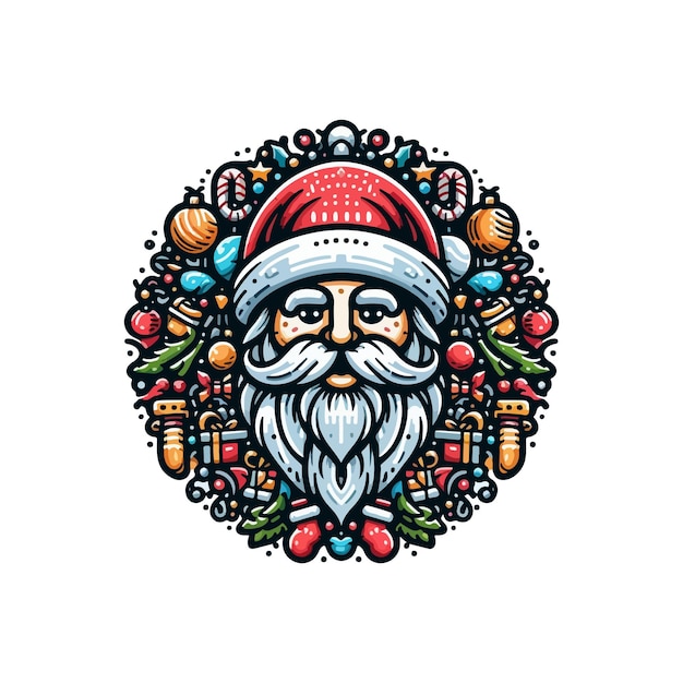 santa claus mascot logo design vector with modern illustration concept style for badge emblem