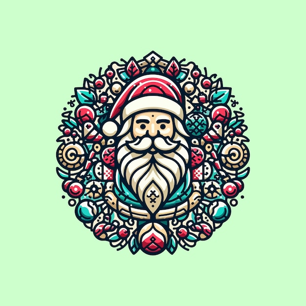 santa claus mascot logo design vector with modern illustration concept style for badge emblem