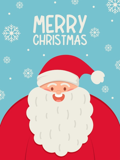 Santa claus. Merry Christmas greeting card. Vector illustration