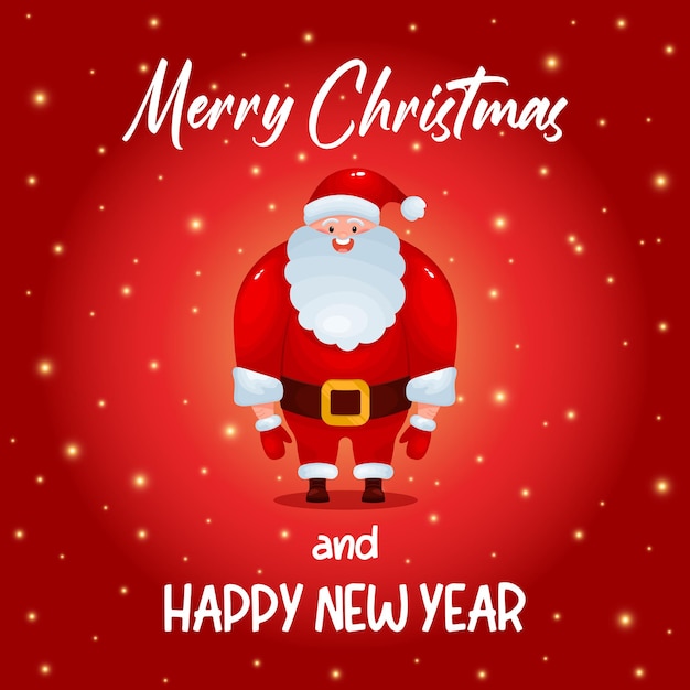 Santa Claus, New Year's card. Merry Christmas