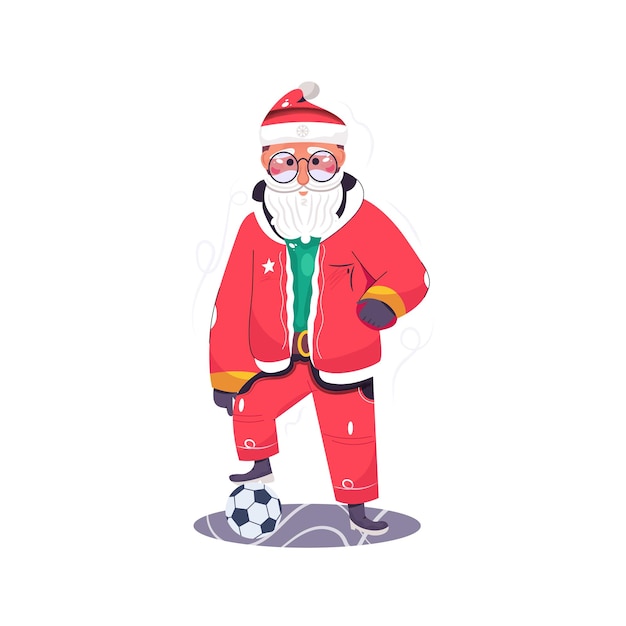 Santa Claus playing the football