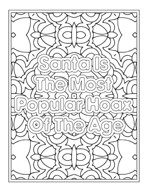 Santa Claus Quotes Coloring Page For Adult Coloring Book