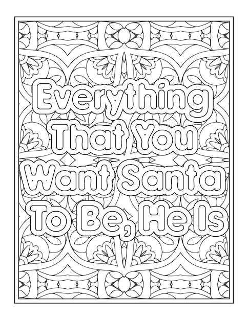 Santa Claus Quotes Coloring Page For Adult Coloring Book