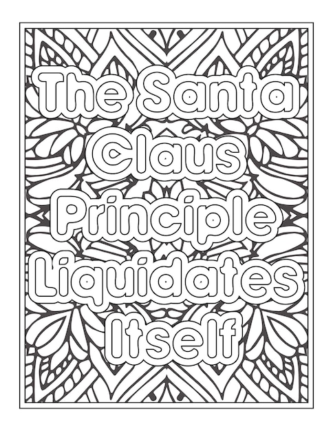 Santa Claus Quotes Coloring Page For Adult Coloring Book