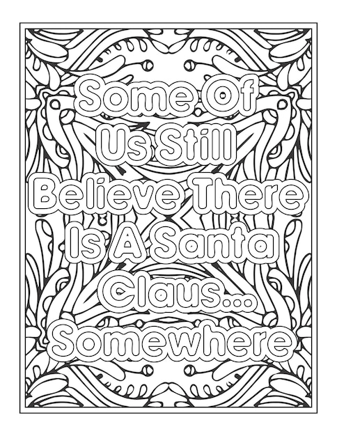 Santa Claus Quotes Coloring Page For Adult Coloring Book