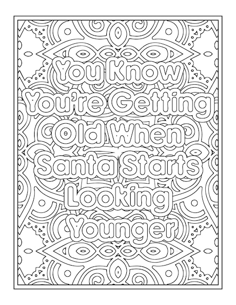 Santa Claus Quotes Coloring Page For Adult Coloring Book