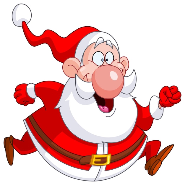 Vector santa claus running