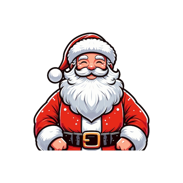 a santa claus Santa Claus He is jolly and has a white beard and mustache