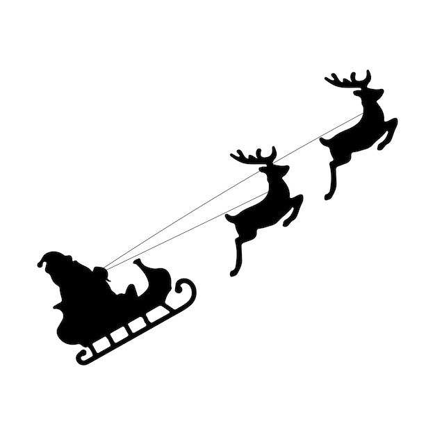 Santa Claus Sleigh Silhouette