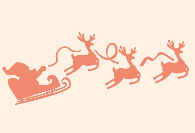 Santa Claus On A Sleigh With Reindeer Vector