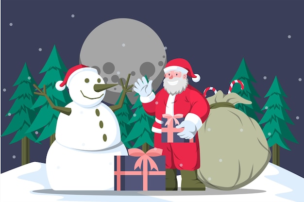 Santa claus and snowman - Santa Activity