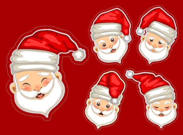 Santa Claus Stickers Christmas Ornaments Santa Head