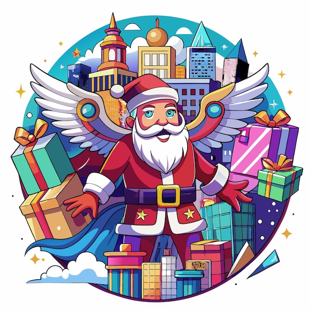 Vector santa claus tshirt design artwork for christmas apparel