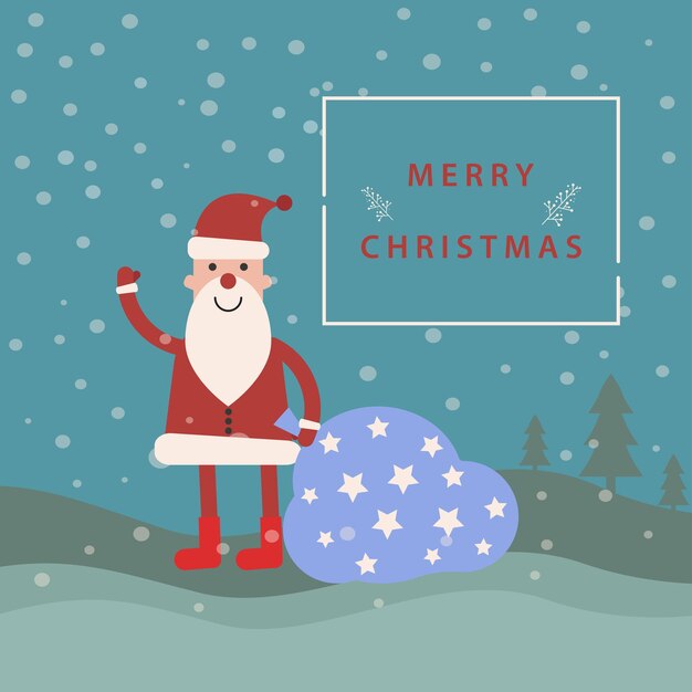 Vector santa claus with gifts design vector illustration merry christmas concept