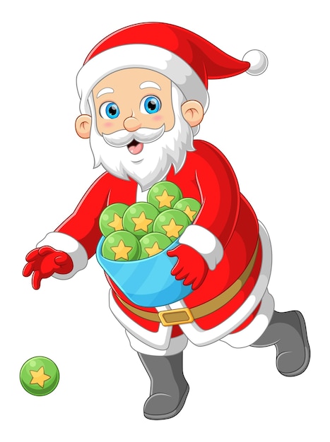 Santa claus with many light bulbs for decoration christmas tree