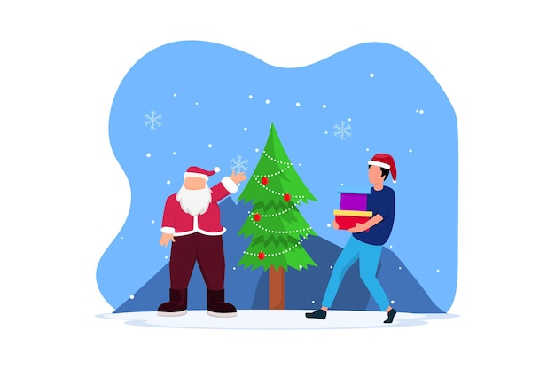 Santa Clause Coming Flat Design