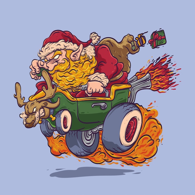 Santa clause ride hot rod car