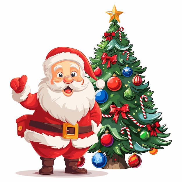 Santa clause vector christmas theme with gifts illustration