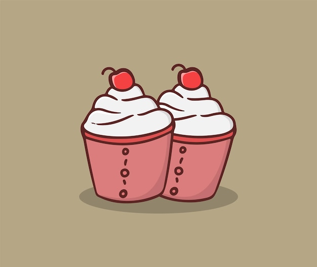 Santa Cupcakes hand drawing illustration