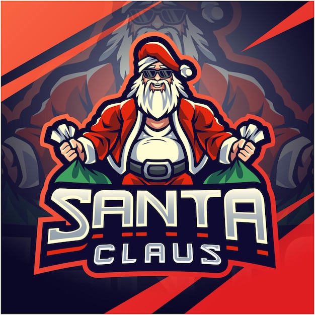 Santa esport mascot logo design