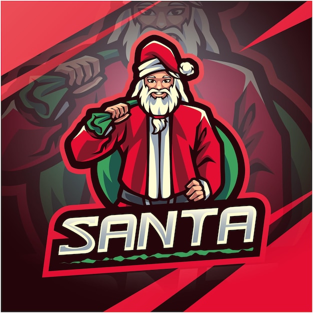 Santa esport mascot logo design