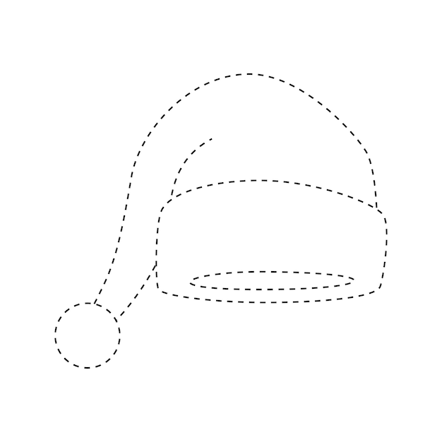 Santa Hat tracing worksheet for kids