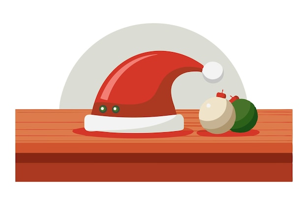 Santa hat on wooden table