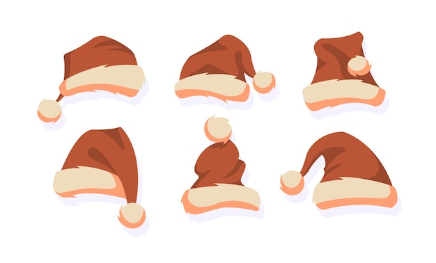 Santa hats. Christmas elements