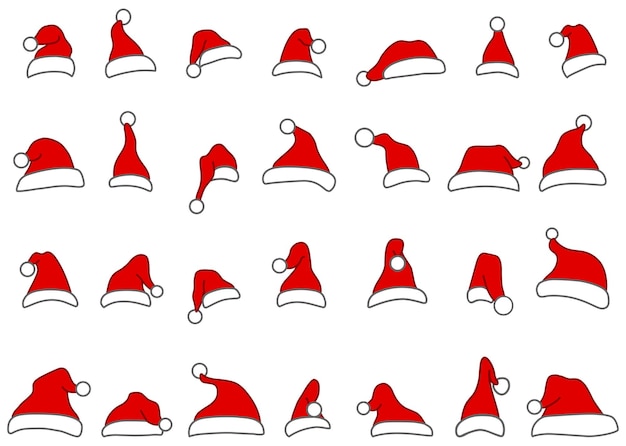 Santa hats doodles