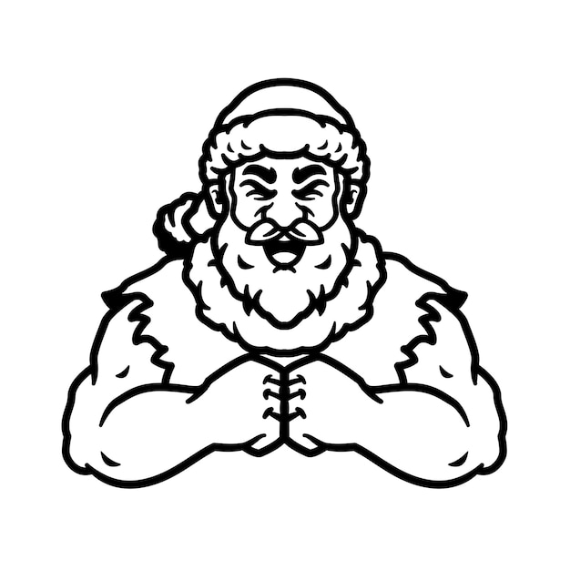 Santa Illustration line art, perfect used for logo, icon, mascot or etc