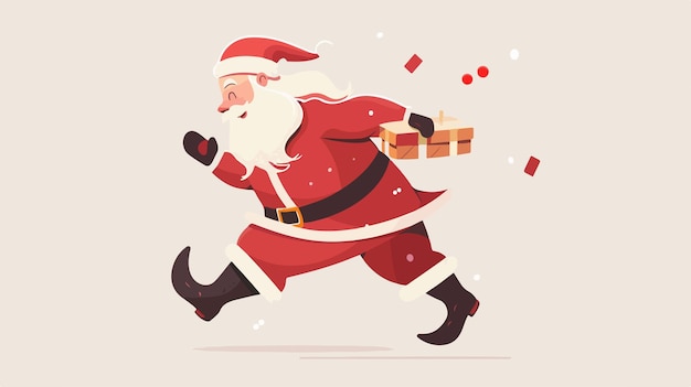 Vector santa is coming flat style vector isolated on white background