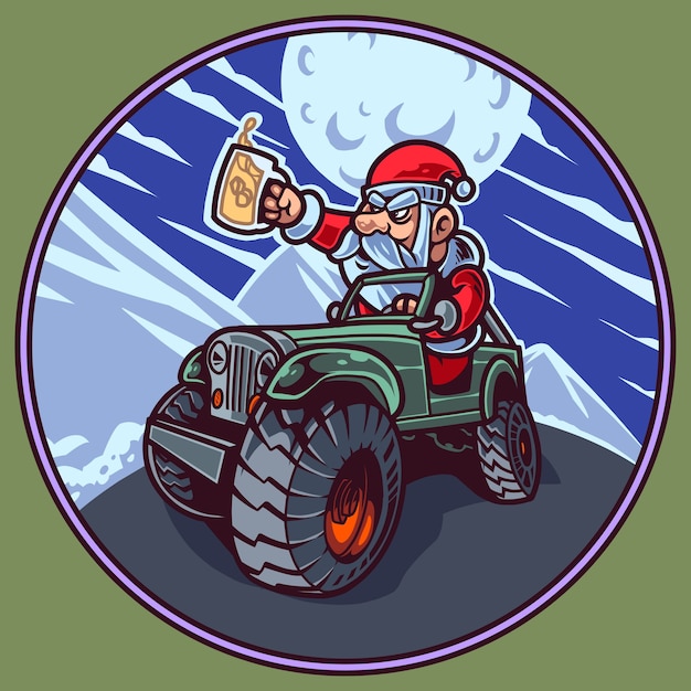 Santa mascot logo