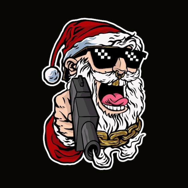 Santa shooter illustration