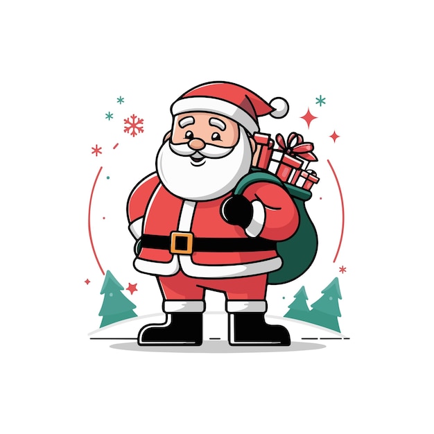 Vector santa vector clipart icon