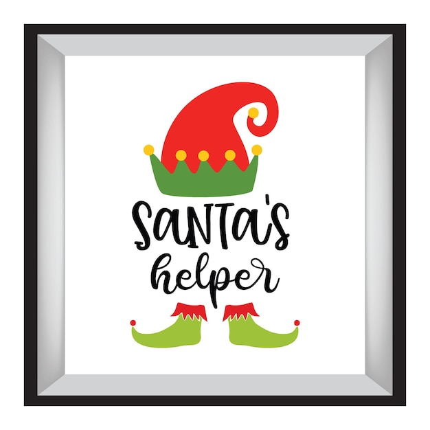 Vector santas helper vol 2 typography tshirt design tee print tshirt design silhouette t shirt design