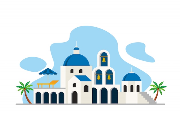 Santorini sea Island Landmarks background