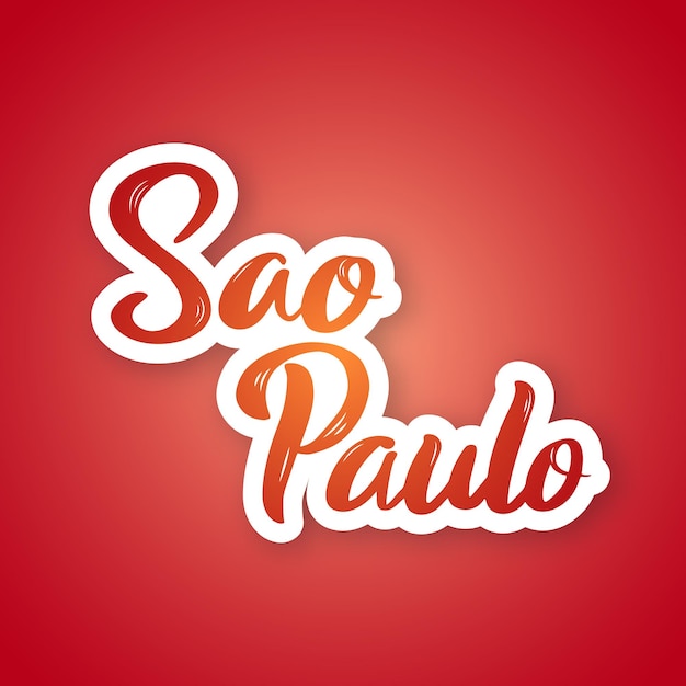 Sao Paulo hand drawn lettering phrase Sticker