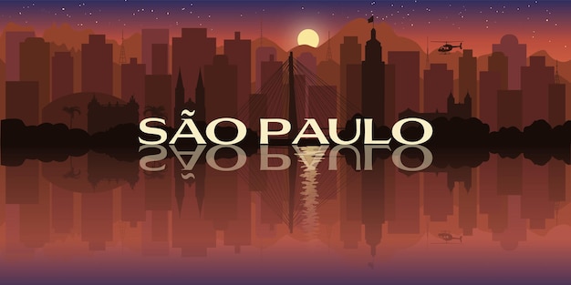 Sao Paulo skyline silhouette