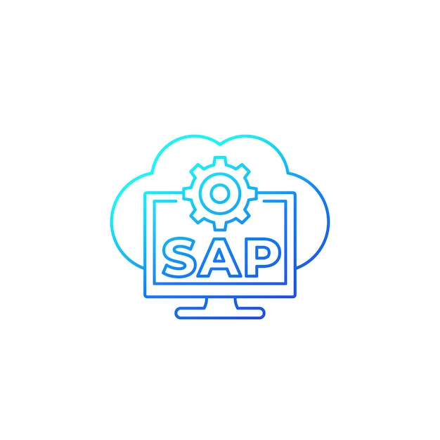 Vector sap, business cloud software vector line icon