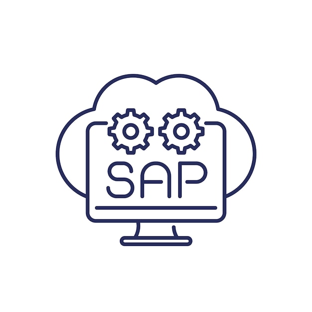 Vector sap line icon with a cloud