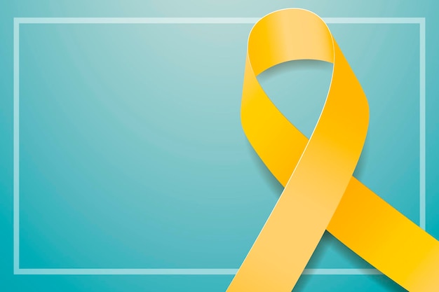 Sarcoma cancer awareness month concept Banner template with yellow ribbon Vector illustration