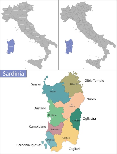 Sardinia is an island in the Mediterranean Sea