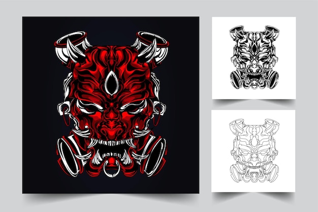 satan face artwork illustration