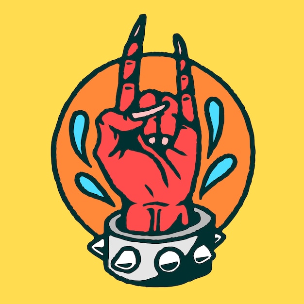 Satan's Hand Old School Tattoo Vector