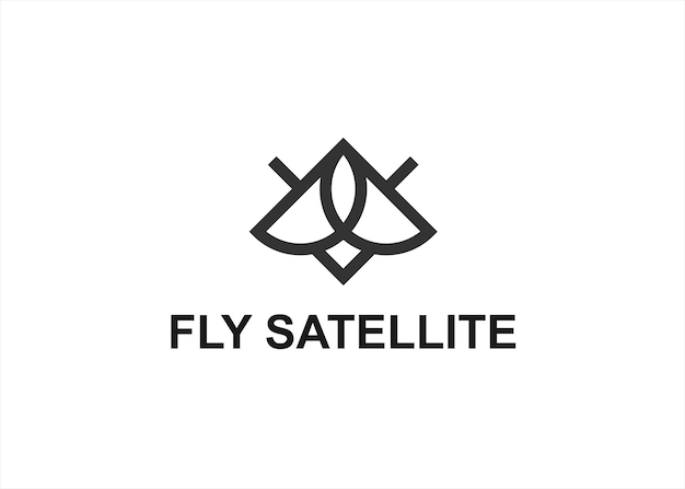 satellite logo design vector illustration