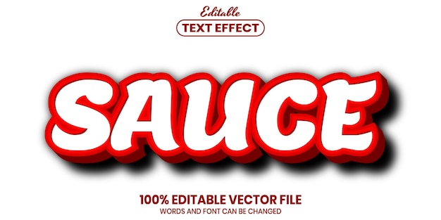 Sauce text, font style editable text effect